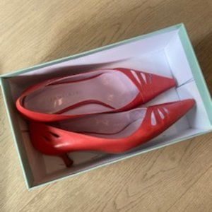 Gianni Bini Watermelon Leather High Heels With Pointed Toe